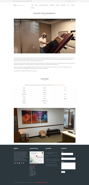 Hummingbird Marketing Services Portfolio: MG Chiropractic Today