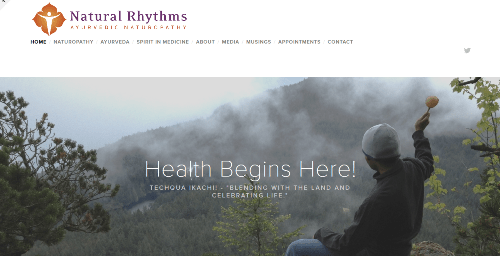 Hummingbird Marketing Services Portfolio: Natural Rhythms Integrative Medicine's Website Before HMS