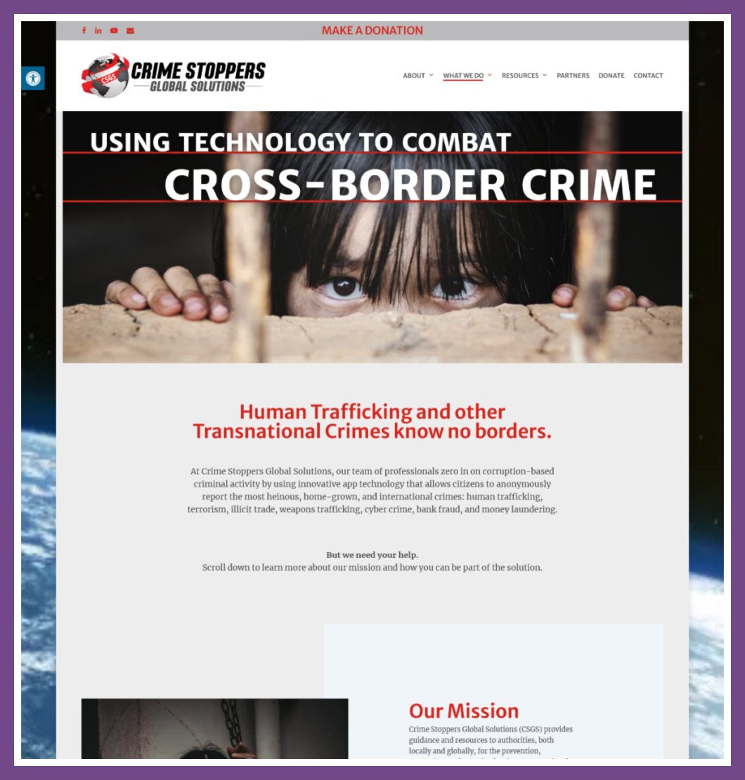 Crime Stoppers Global Solutions, a Website Designed by Hummingbird Marketing Services