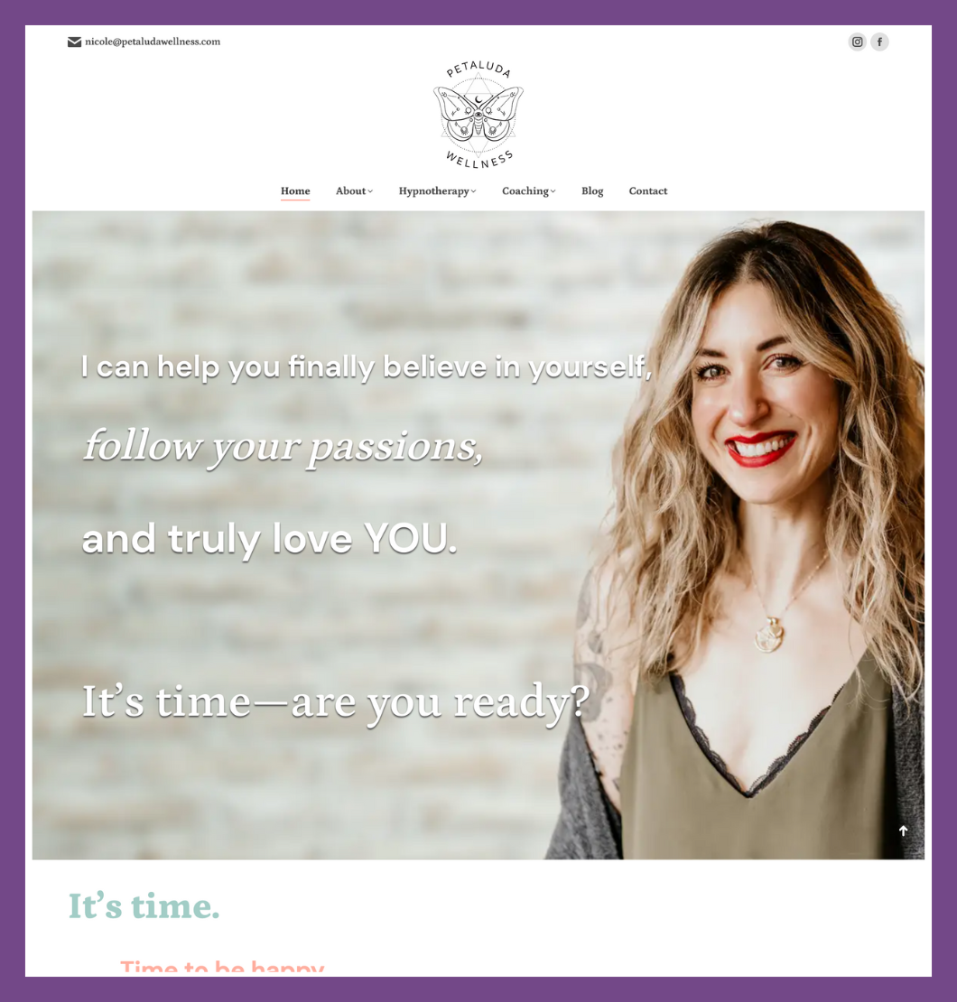 Petaluda Wellness Website Designed by Hummingbird Marketing Services