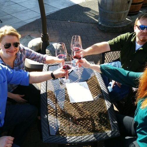 Cheers! Wine Tasting with Friends at J. Bookwalter in Woodinville, Wash. • Andi Lucas, Hummingbird Marketing Services