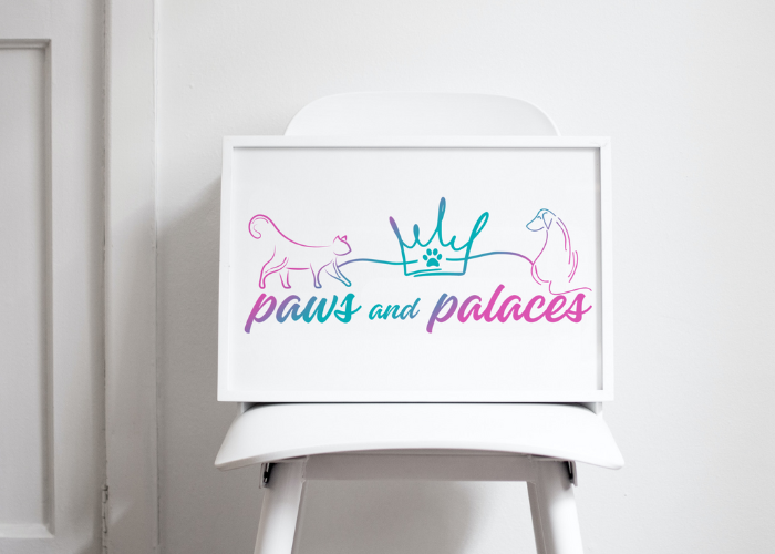 Logo Design and Brand Development for Paws and Palaces, Designed and Developed by Hummingbird Marketing Services