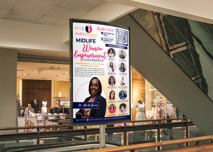 Midlife Renaissance Collective Women Empowerment Seminar Marketing Collateral, Designed by Hummingbird Marketing Services