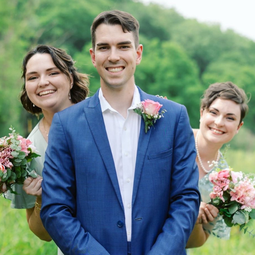 Me and my two siblings at my brother's wedding. Coon Valley, WI, 2023.