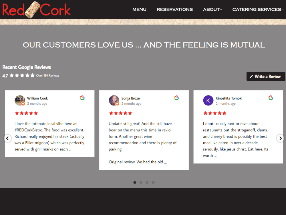 Blog by Julia Giordano of Hummingbird Marketing Services in Boston, MA - Featuring our Website Design for Red Cork Bistro