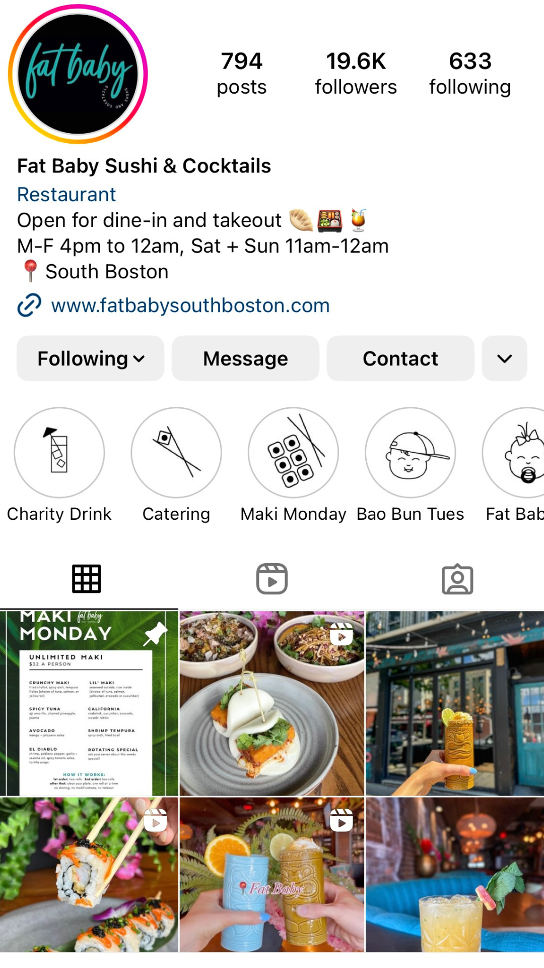 Blog by Julia Giordano of Hummingbird Marketing Services in Boston, MA - Featuring Fat Baby Sushi & Cocktails