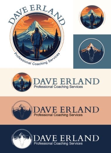 Coach Dave Erland's Logo in Various Brand Color Combinations, branding by Hummingbird Marketing Services