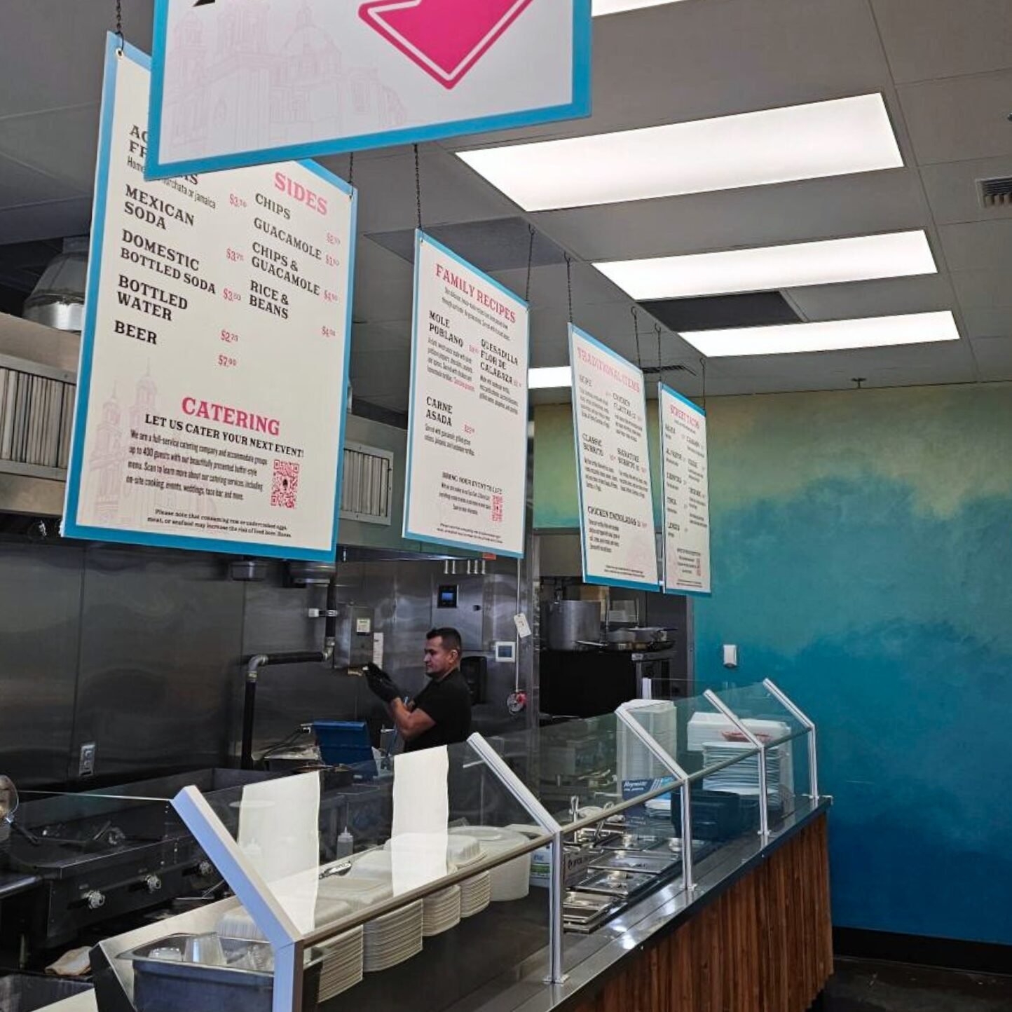 Taqueria Puebla Hanging Menus, designed by Hummingbird Marketing Services