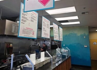 Taqueria Puebla Hanging Menus, designed by Hummingbird Marketing Services