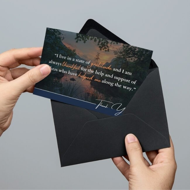 Coach Dave Erland's Thank You Cards, branding by Hummingbird Marketing Services