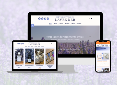 Methow Valley Lavender Website Shown on Desktop, Tablet, and Mobile, responsive design by Hummingbird Marketing Services