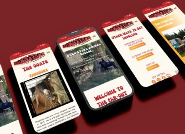 Barn Stars Animal Rescue Website Shown on Mobile