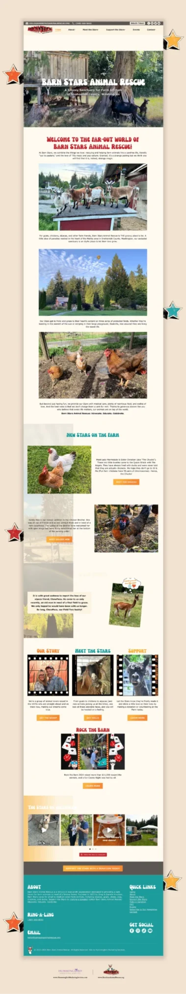 Bird's Eye View of the Barn Stars Animal Rescue Home Page