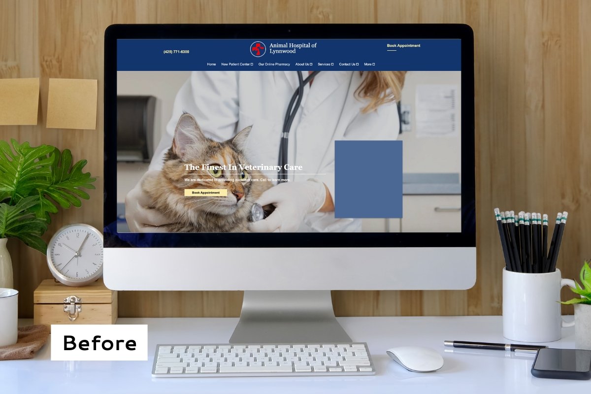 Lynnwood Animal Hospital Website: Before Redesign