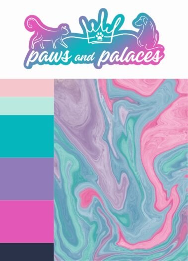 Paws and Palaces Dog Walker Logo Designed by Hummingbird Marketing Services in Seattle