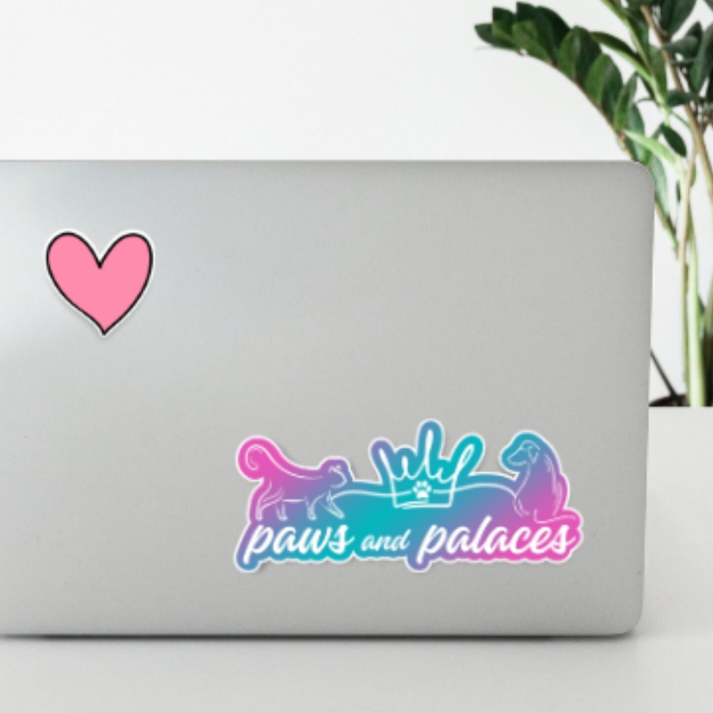 Die Cut Stickers for Paws and Palaces, designed by Hummingbird Marketing Services in Seattle