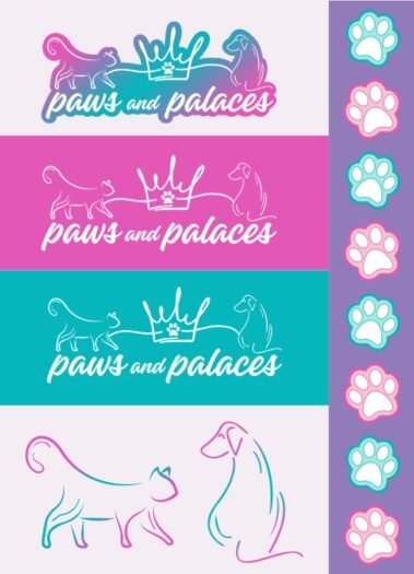 Paws and Palaces Dog Walker Logo Designed by Hummingbird Marketing Services in Seattle