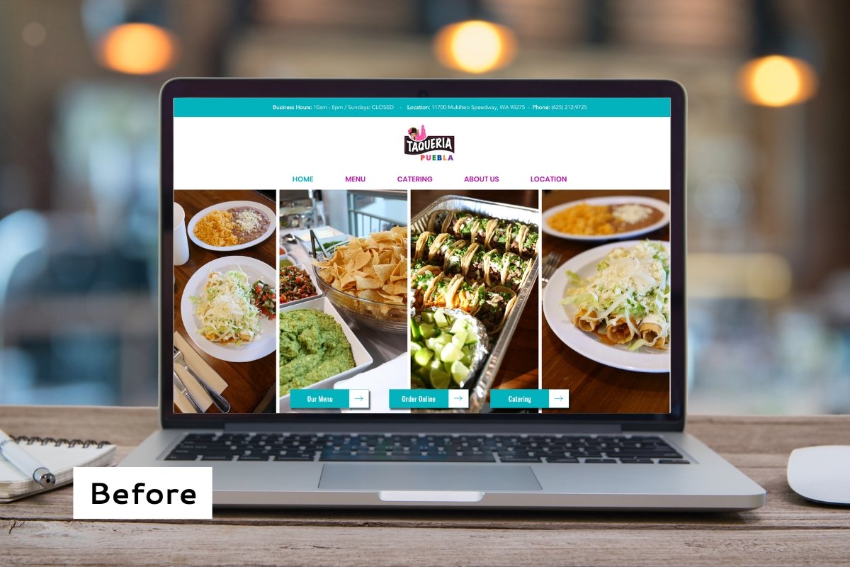 Taqueria Puebla's Website Before