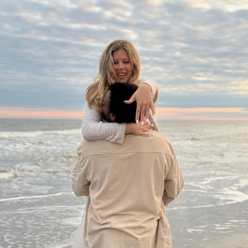 Tyler and I celebrating our engagement at Folly Beach, SC • Sarah Fils-Aime, Hummingbird Marketing Services