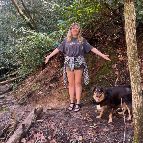 Chewy and I exploring the great outdoors • Sarah Fils-Aime, Hummingbird Marketing Services