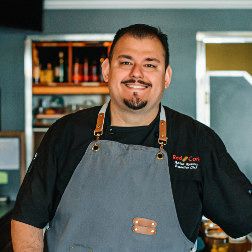 Owner & Executive Chef Adrian Ramirez of Red Cork Bistro & Catering, website client of Hummingbird Marketing Services