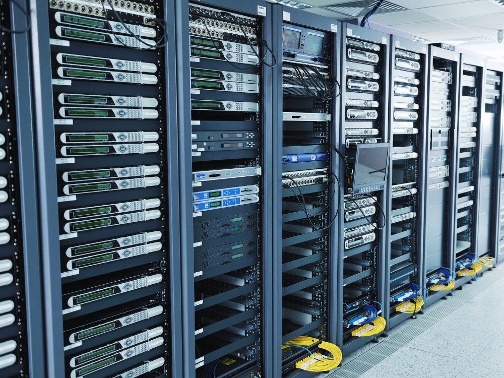 Server Room for Hosting Your Website A server room for hosting your own website. This is where your designed website lives.