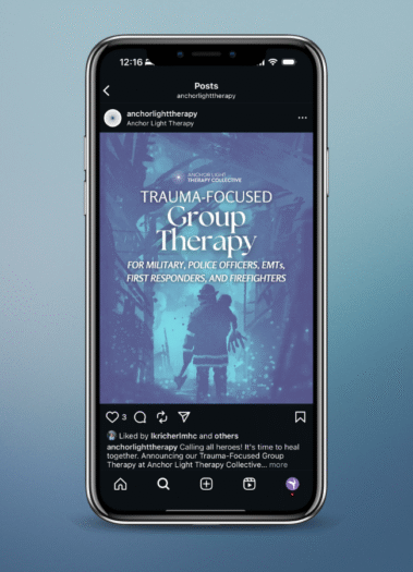 Sample Instagram Post of Anchor Light Therapy — social media management by Hummingbird Marketing Services in Seattle