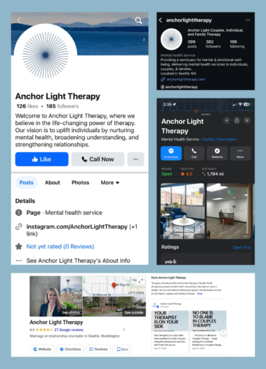 Digital Presence of Anchor Light Therapy — Digital Presence Audit by Hummingbird Marketing Services in Seattle
