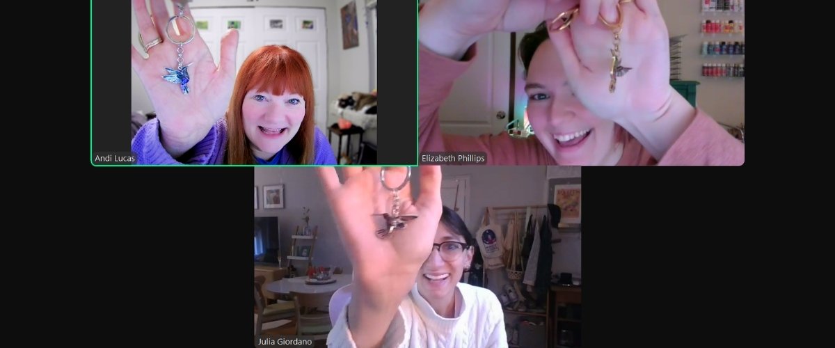 The Hummingbird Marketing Services team members on a video call during their digital retreat.