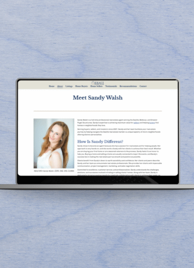 Views of the Exact Home Team Website, real estate site designed by Hummingbird Marketing Services in Seattle