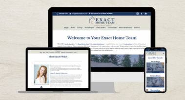 Exact Home Team Website Shown on Desktop, Tablet, and Mobile, real estate website designed by Hummingbird Marketing Services in Seattle