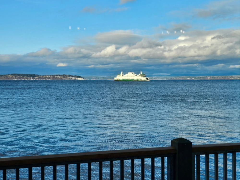 Waterfront views from the Silver Cloud Inn in Mukilteo, Washington