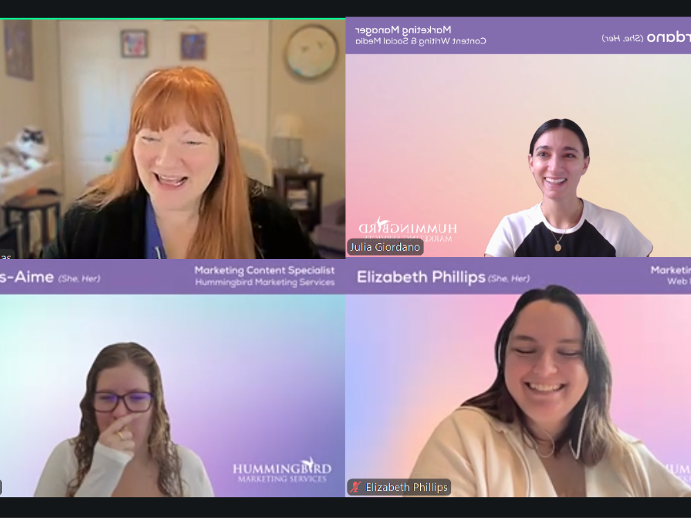 Andi Lucas, Julia Giordano, Sarah Fils-Aime, and Elizabeth Phillips of Hummingbird Marketing Services