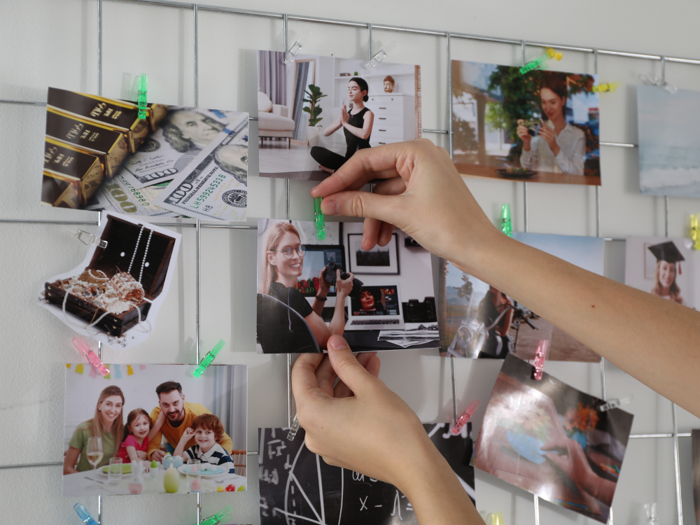 Include personal photos of past accomplishments in your vision board to inspire even more wins like those you’re most proud of. Include personal photos of past accomplishments in your vision board to inspire even more wins like those you’re most proud of.