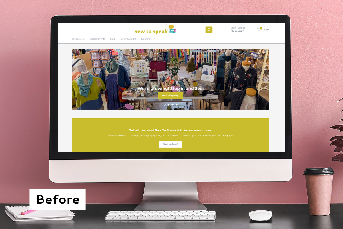 Sew to Speak: Before Website Redesign