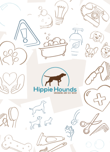 Views of the Hippie Hounds Website, pet spa site designed by Hummingbird Marketing Services in Seattle