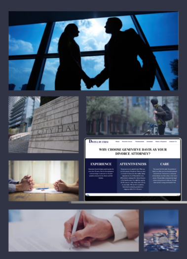 Views of the Davis Law Firm Website, attorney site designed by Hummingbird Marketing Services in Seattle