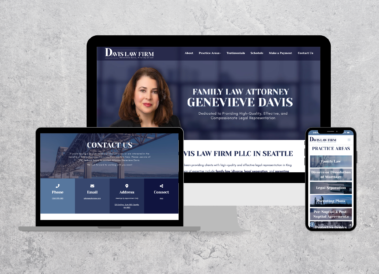 Davis Law Firm Website Shown on Desktop, Tablet, and Mobile, industry website designed by Hummingbird Marketing Services in Seattle