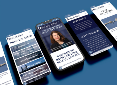 Davis Law Firm Website Shown on Mobile, Law Firm website designed by Hummingbird Marketing Services in Seattle