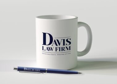 Davis Law Firm Mug and Pen | New Brand and Logo Design by Hummingbird Marketing Services